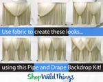 Sheer Fabric Curtain Backdrop, Event Photo Shoot & Ceremony Backdrop Kit by ShopWildThings.com Sheer Fabric Curtain Backdrop, Event Photo Shoot & Ceremony Backdrop Kit by ShopWildThings.com