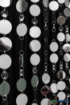 Silver metallic circle and clear crystal octagon bead curtain panel 34 inches wide by 6 feet long with jump ring connections for easy extension – ShopWildThings.com