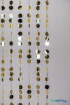 Metallic Gold PVC Discs with Crystal Clear Beads are Featured on ShopWildThings Ready to Hang Curtain