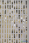 Metallic Gold PVC Discs with Crystal Clear Beads are Featured on ShopWildThings Ready to Hang Curtain