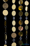 Metallic Gold PVC Discs with Crystal Clear Beads are Featured on ShopWildThings Ready to Hang Curtain