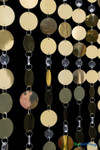 Metallic Gold PVC Discs with Crystal Clear Beads are Featured on ShopWildThings Ready to Hang Curtain
