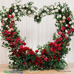 Beautiful 6 FT Heart Shaped Arch by ShopWildThings decorated in fresh florals for Valentine's Day. This set up would also be fantastic for weddings, proposals, vow renewals....