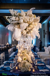 Celebrity Wedding Tablescape with Floating Arch – White Flowers, Dogwood Branches, and Feather Sprays – ShopWildThings.com makes it easy to order by color to match the exact look your design needs!