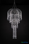 Hanging Beaded Chandelier with Diamond Crystal Beads and Matching Beaded Curtains ShopWildThings.com