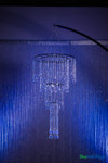 Hanging Beaded Chandelier with Diamond Crystal Beads and Matching Beaded Curtains ShopWildThings.com