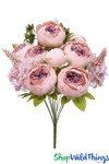 Deluxe Peony & Hydrangea Flower Bouquet, 19" Tall x 12" Wide Pink Mauve Spray With 13 Stems Deluxe Peony & Hydrangea Flower Bouquet, 19" Tall x 12" Wide Pink Mauve Spray With 13 Stems