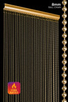 Brass metal ball chain beaded curtain with half density spacing, 34 strands per 34.5 inches, fireproof and USA made by ShopWildThings.com