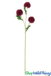 Burgudy Red Ball Mum Spray ShopWildThings Luxury Artificial Florals