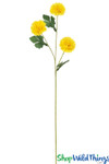 Yellow Mum Spray with 3 Flower Heads and Green Leaves ShopWildThings.com