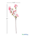 35 inch faux plum blossom branch pink floral spray with dimensions 7 to 10 inch spread on bendable stem – ShopWildThings.com