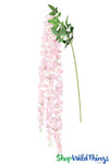 Wisteria Floral Spray - 3 Cascading Garland Stems - 66" (5.5Ft) - Light Pink