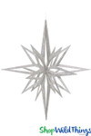 Metallic Silver Glitter 3D Star Ornament 32" Extra Large Ceiling Decoration Retail and Party Displays Metallic Silver Glitter 3D Star Ornament 32" Extra Large Ceiling Decoration Retail and Party Displays