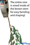 Bendable Wire Vine with Green Smilax Willow Leaves