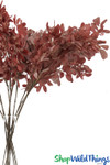Artificial Faux Eucalyptus Spray Deep Dark Red Color Bunches Artificial Faux Eucalyptus Spray Deep Dark Red Color Bunches
