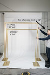 Gold Metal Backdrop Arch Size Comparisions ShopWildThings.com