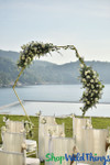 Outdoor Wedding Ceremony Aisle Decor Arch Gold Stands ShopWildThings.com Outdoor Wedding Ceremony Aisle Decor Arch Gold Stands ShopWildThings.com