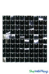 Black Metallic Shimmer Sequin Air Walls With Clear Backing and Snap Together Panels Black Metallic Shimmer Sequin Air Walls With Clear Backing and Snap Together Panels