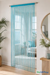 String Curtain Teal Blue 39" x 110" ; Polyester | ShopWildThings