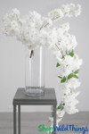 Pure White Artificial Floral Blossom High Quality Bouquet with Long Strands of Cascading Garlands
