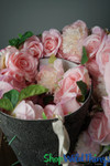 Pink Flowers Backdrop Wall with Roses and Assorted Artificial Flowers Pink Flowers Backdrop Wall with Roses and Assorted Artificial Flowers