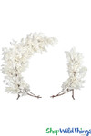 ShopWildThings Soft White Leaves Artificial Floral Backdrop Half Moon Arch