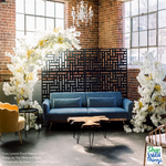 Pictured here is our “Cream Dogwood” Swoop Semi Circle Arch which can be assembled in 2 different ways.