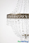 Close up photograph of beads for wedding decor chandeliers shopwildthings.com Close up photograph of beads for wedding decor chandeliers shopwildthings.com