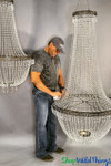 Man-Sized Crystal Beaded Chandeliers that Collapse Flat for Storage ShopWildThings.com Man-Sized Crystal Beaded Chandeliers that Collapse Flat for Storage ShopWildThings.com