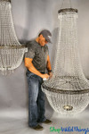 Man-Sized Crystal Beaded Chandeliers that Collapse Flat for Storage ShopWildThings.com