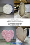 Round and Heart Shaped Custom Flower Wall Backdrop on Fabric Backing ShopWildThings.com Round and Heart Shaped Custom Flower Wall Backdrop on Fabric Backing ShopWildThings.com