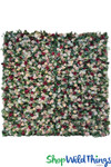 Tasteful Red, Pink, Dusty Rose with a variety of Leaves Fabric Backed Easy to Hang Flower Wall ShopWildThings