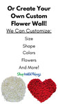 Custom Easy Up Flower Walls by ShopWildThings are truly customized to your exact needs! From the size, shape, colors, flowers, and even the backing- we can create the perfect backdrop for you! Custom Easy Up Flower Walls by ShopWildThings are truly customized to your exact needs! From the size, shape, colors, flowers, and even the backing- we can create the perfect backdrop for you!