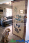 Cat Dog Paw Prints Wooden Beaded Curtain ShopWildThings.com Door Beads