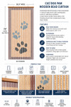 Cat Dog Paw Prints Wooden Beaded Curtain ShopWildThings.com Door Beads