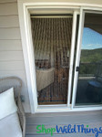 Patio Door Open with Metal Chain Beaded Curtain preventing pests - ShopWildThings Curtains Patio Door Open with Metal Chain Beaded Curtain preventing pests - ShopWildThings Curtains