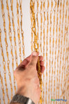 Brown Natural Straw Paper Hand-Tied Doorway Window Curtain - Strands of Natural Loops ShopWildThings.com