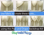 Sheer Fabric Curtain Backdrop, Event Photo Shoot & Ceremony Backdrop Kit by ShopWildThings.com Sheer Fabric Curtain Backdrop, Event Photo Shoot & Ceremony Backdrop Kit by ShopWildThings.com