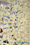Floral Curtain Fabric Flowers on Strands with Bamboo Beads and curtain rod included Floral Curtain Fabric Flowers on Strands with Bamboo Beads and curtain rod included
