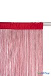Dark Red String Curtain Fringe Panel for Doors and Windows, 12' Long Rod Pocket Curtain Backdrop by ShopWildThings.com