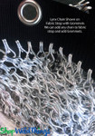 Metal Chain Curtain with Fabric Strap Top and Grommets Metal Chain Curtain with Fabric Strap Top and Grommets
