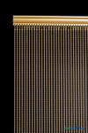 Front view of brass gold ball chain beaded curtain with straight metal top, double-density spacing, fireproof real metal from ShopWildThings.com