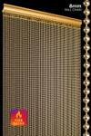 Brass metal ball chain curtain with 8mm balls and double-density 68-strand construction, custom-made in Arizona by ShopWildThings.com