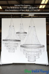 Size Comparision for Large Crystal Beaded Event Chandeliers by ShopWildThings.com