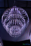 Small Belvedere diamond crystal chandelier with empire silhouette and iridescent beaded strands for event and wedding décor