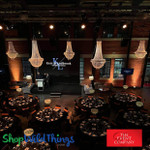 Large Crystal Beaded Event Hanging Chandeliers that Collapse Flat ShopWildThings.com