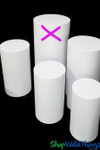 White Metal Cylinder Display Stands, Set of 4 Round Plinth Pedestal Risers ShopWildThings Event Decorations Floral Stands
