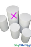 White Metal Cylinder Display Stands, Set of 4 Round Plinth Pedestal Risers ShopWildThings Event Decorations Floral Stands