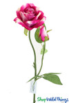 24 1/2" Tall Long Stemmed Fuchsia Pink Velvet Rose Flower Spray for Bridal Bouquets, Centerpieces, Floral Risers or Floral Chandeliers | ShopWildThings.com 24 1/2" Tall Long Stemmed Fuchsia Pink Velvet Rose Flower Spray for Bridal Bouquets, Centerpieces, Floral Risers or Floral Chandeliers | ShopWildThings.com