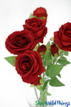 Artificial Red Long Stem Rose Full Open Bloom and Small Bud ShopWildThings.com Artificial Red Long Stem Rose Full Open Bloom and Small Bud ShopWildThings.com